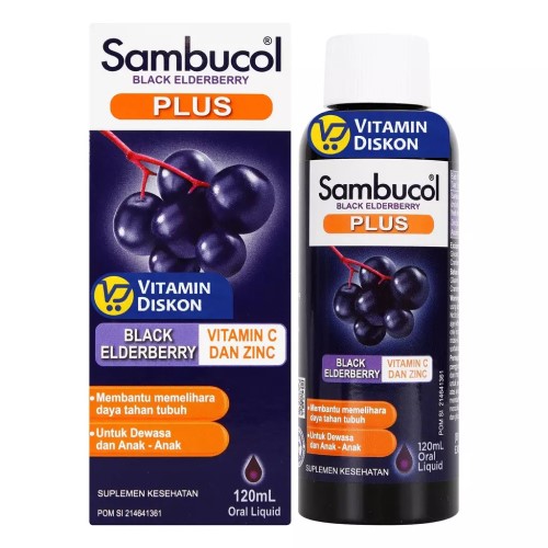 Sambucol Plus Black Elderberry, Vitamin C Dan Zinc